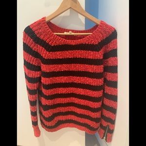 Maje spring sweater with leather detail size 1